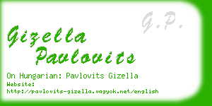 gizella pavlovits business card